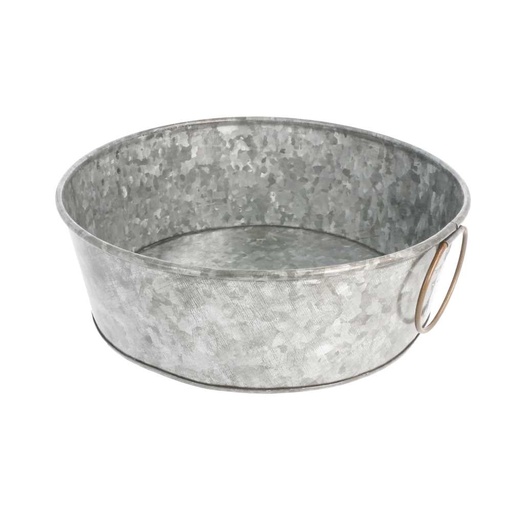 [225.71] Bandeja Redonda Ø 23X8 Cm Galvanizado Acero (1 Unid.)