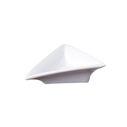 [164.04] RECIPIENTES TRIANGULARES 7,5x7,5x2,4 CM BLANCO PORCELANA (12 UNID.)