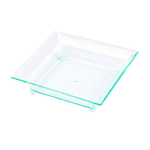 [129.86] Recipientes Reutilizables Aperitivos "Cuadrados" 6,3X6,3X1,5 Cm Verde Agua Ps (720 Unid.)