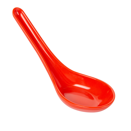 [197.30] CUCHARAS CHINAS 'ASAMI WARE' 14x4,2x4,5 CM ROJO MELAMINA (100 UNID.)