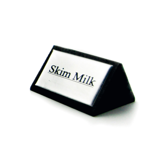 [161.17] IDENTIFICADORES "SKIM MILK" 7,5x4,5 CM NEGRO MADERA (1 UNID.)