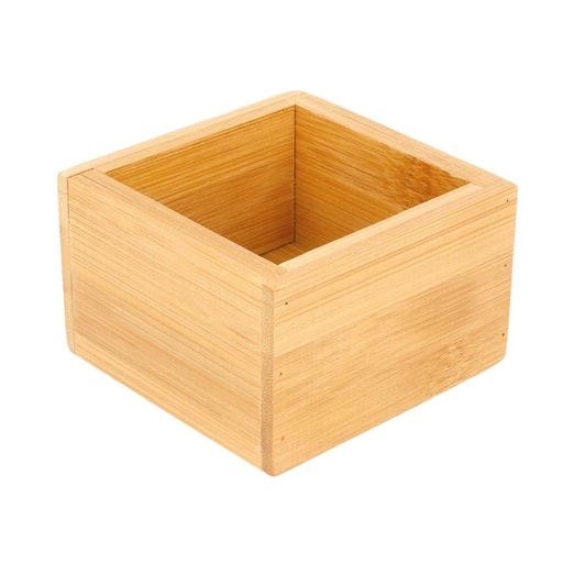 [223.85] CAJA PARA BUFFET 8x8x5 CM NATURAL BAMBÚ (1 UNID.)