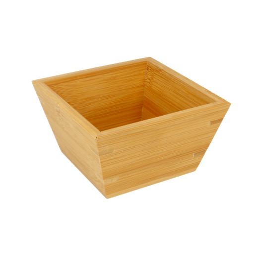 [217.20] BOL CUADRADO 500 ML 12,7x12,7x7,3 CM NATURAL BAMBÚ (1 UNID.)