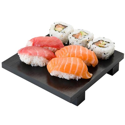 [205.84] BASE SUSHI 15x15x2,5 CM NEGRO BAMBÚ (1 UNID.)
