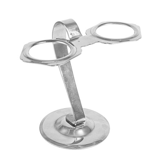 [264.76] STAND PARA 2 CONOS DE HELADO 11x7,5 CM PLATEADO INOX (1 UNID.)