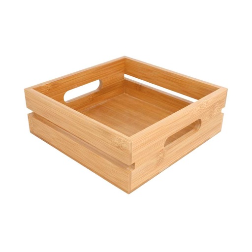 [225.49] CAJA PORTABLE 20x20x7 CM NATURAL BAMBÚ (1 UNID.)