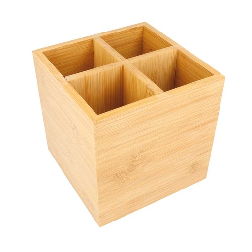 [217.18] PORTA CUBIERTOS 15x15x15 CM NATURAL BAMBÚ (1 UNID.)