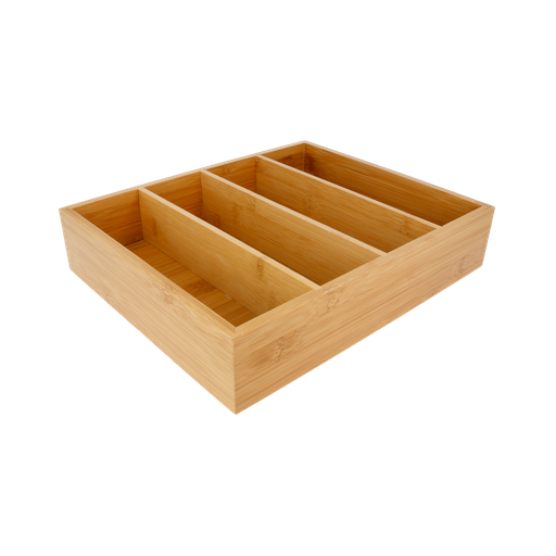 [217.04] Porta Cubiertos & Sachets 29X24X6 Cm Natural Bambú (1 Unid.)