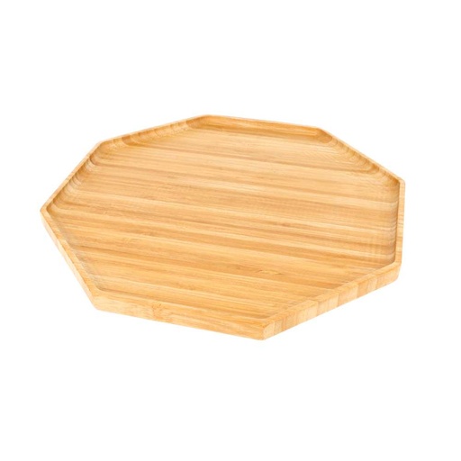 [223.66] Bandeja Octogonal 28X28X1,7 Cm Bambú (1 Unid.)
