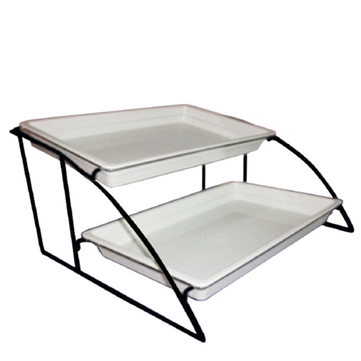 [161.67] Soporte 2 Niveles Cubetas Gn 1/1 56,5 X 52,5 X 32,5 Cm Negro Hierro (1 Unid.)