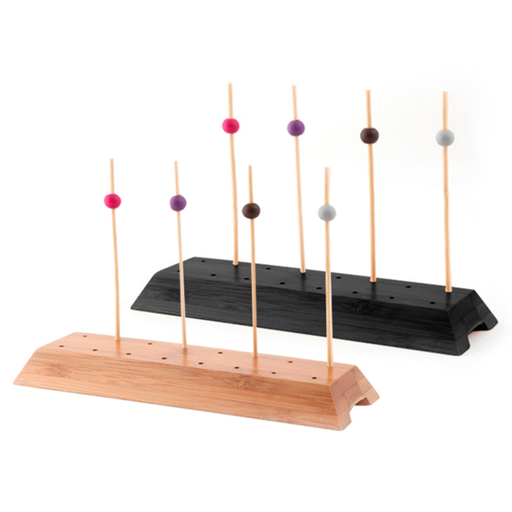 [205.91] Bases Para 16 Picks 20X6X2 Cm Negro Bambú (12 Unid.)