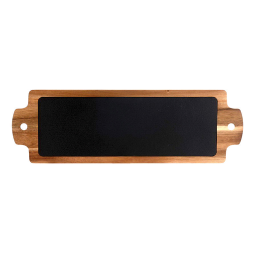 [220.66] Tabla Presentación Rectangular 63,5X20X1,5 Cm Natural Pizarra+Madera (2 Unid.)