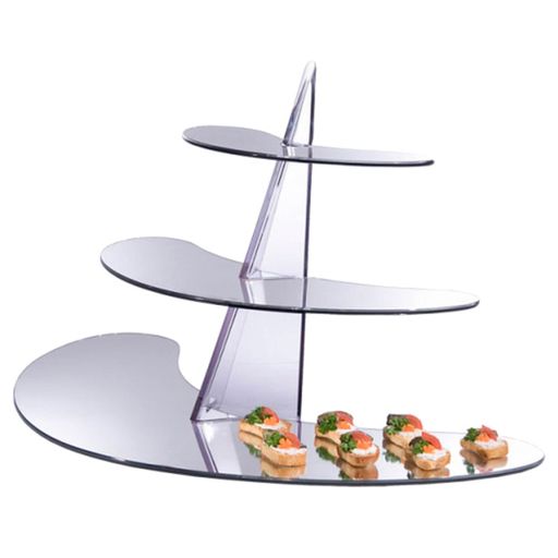 [146.75] Expositor Espejo 3 Pisos - Media Luna 41 (H) Cm Acrílico (1 Unid.)