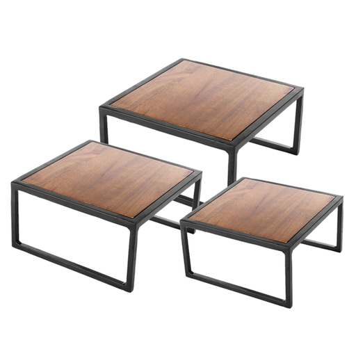 [261.99] 3 U. Elevadores Bufet 17,2/19,7/22,2 Cm Negro Hierro (1 Unid.)