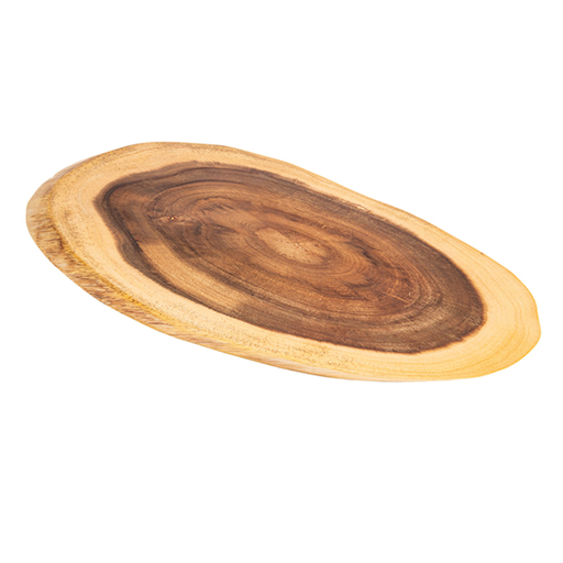 [208.95] TABLA PRESENTACIÓN OVALADA 50,8x20,3x1,9 CM NATURAL MADERA (6 UNID.)