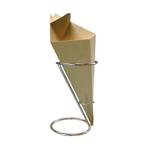 [167.92] PORTA FRITAS CÓNICO 'ARTINOX' Ø 11,5x18 CM PLATEADO INOX (1 UNID.)