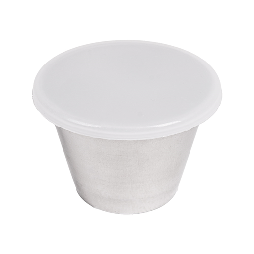 [265.54] RAMEQUINES CON TAPA 'ARTINOX' 75 ML Ø 6x4,5 CM PLATEADO INOX + LDPE (72 UNID.)