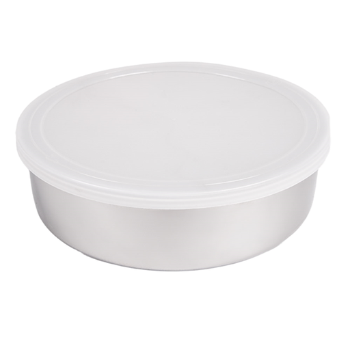 [265.50] BOL CON TAPA 'ARTINOX' 1080 ML Ø18x5,5 CM PLATEADO INOX + LDPE (24 UNID.)