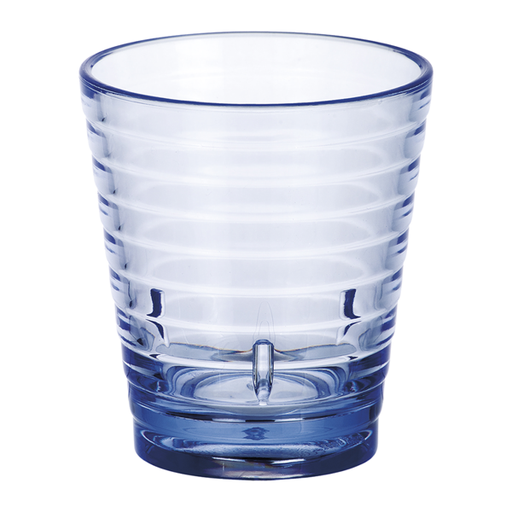 [261.52] VASOS CON RELIEVE 280 ML Ø 8,5/6x9,5 CM AZUL POLICARBONATO (12 UNID.)