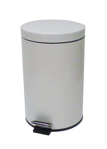 [899434] PAPELERA PEDAL 12L METAL BLANCO SANITARIAS