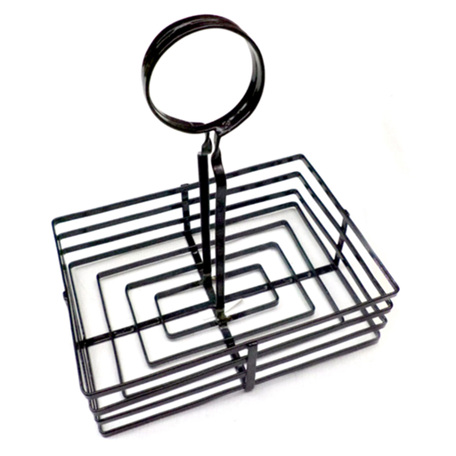 [198.16] Cesta Condimentos 20,5X15X20 Cm Negro Hierro (1 Unid.)