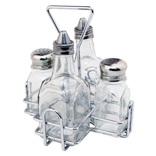 [201.06] SET DE ALIÑO 4 PIEZAS 16x14x17,6 CM PLATEADO INOX (1 UNID.)