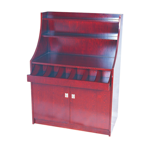 [127.18] Mueble Para Cubiertos Y Vajilla Grande 100X55X141 Cm Marrón Rojizo Madera (1 Unid.)