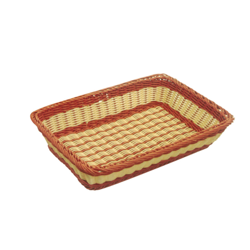[431.22] CESTA PASTELERÍA SÍMIL MIMBRE 55x36x11 CM NATURAL PP (1 UNID.)