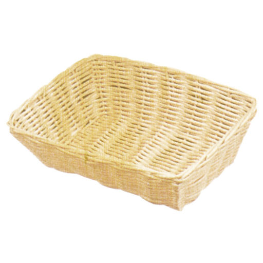 [206.60] CESTAS SÍMIL MIMBRE RECTANGULARES 25x18,5x7,5 CM NATURAL PP (12 UNID.)