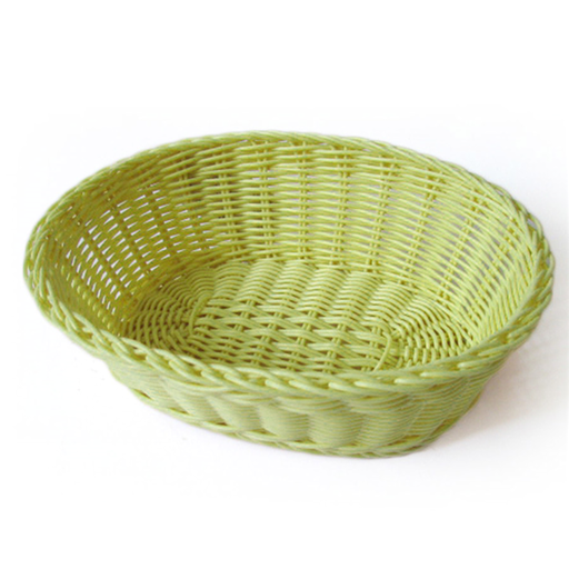 [193.21] Cestas Símil Mimbre Ovales 23X17X8 Cm Verde Anís Pp (12 Unid.)