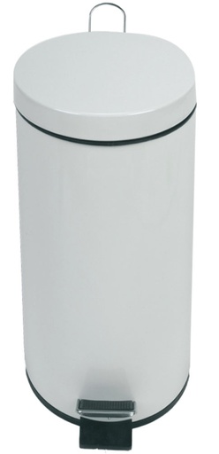 [899997] Papelera Pedal 30l Metal Blanco Sanitarias