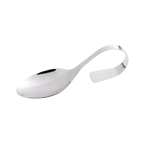 [265.27] CUCHARAS CON MANGO CURVO 12 CM PLATEADO INOX (10 UNID.)