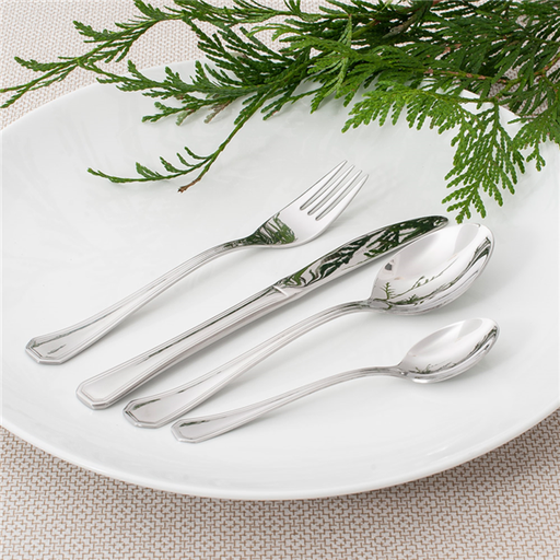 [419.60] CUCHARAS DE MESA 'CORAL' 19 CM PLATEADO ACERO (12 UNID.)