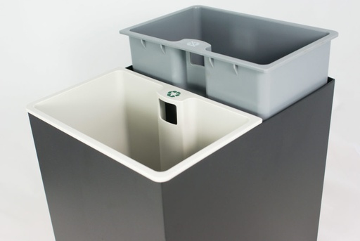 [8991261] Papelera Rectangular 2 Compartimentos Oficina