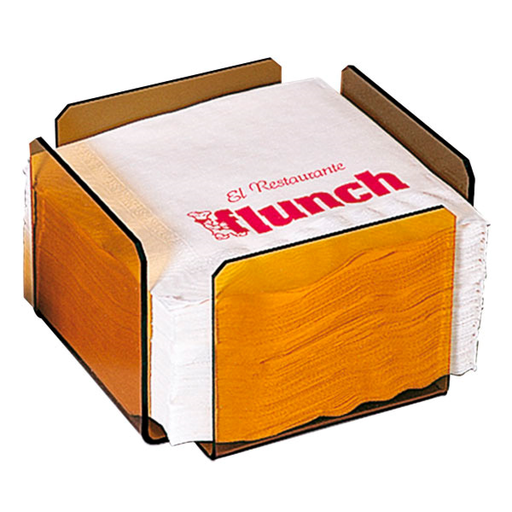 [104.33] SERVILLETERO 17,5x17,5x11 CM ROSA/AHUMADO METACRILATO (2 UNID.)