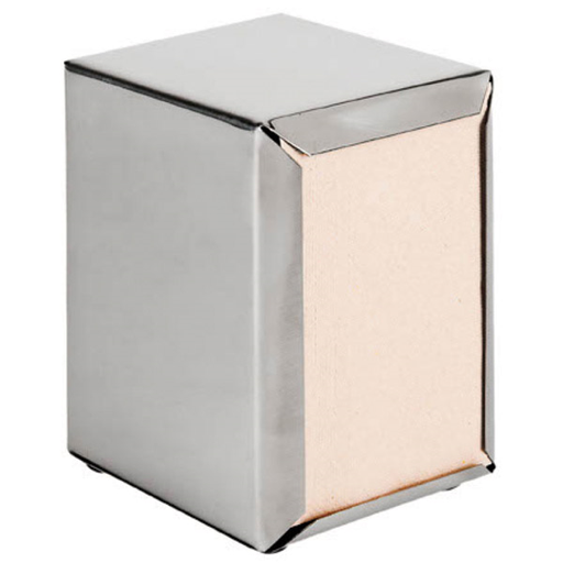 [104.03] DISPENSADOR PARA SERVILLETAS MINI SERVIS 11x9x13,5 CM PLATEADO INOX (12 UNID.)