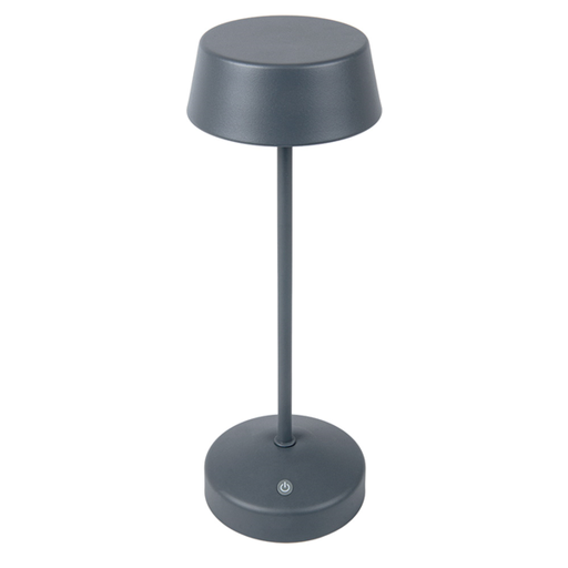 [266.14] LÁMPARA LED INALÁMBRICA + DIMMER 4000 mAH Ø 11x32 CM GRIS METAL (1 UNID.)