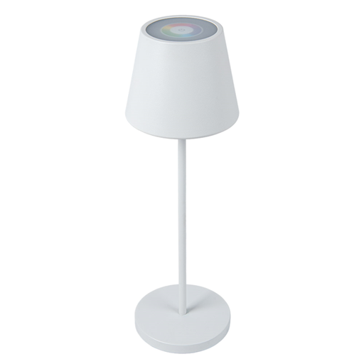 [266.15] Lámpara Led Inalámbrica + Dimmer 4000 Mah Ø 11X35 Cm Blanco Metal (1 Unid.)