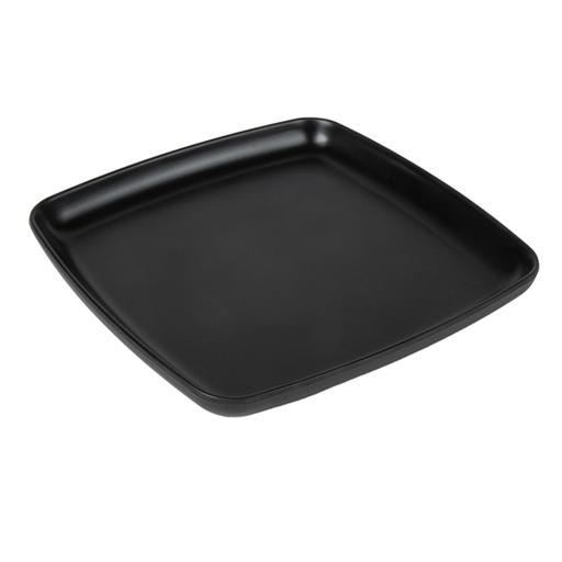 [262.19] PLATOS LLANOS CUADRADOS 'ASAMI WARE' 19x19x2 CM NEGRO MELAMINA (6 UNID.)