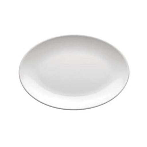 [193.32] Platos Ovales 'Asami Ware' 23X16 Cm Blanco Melamina (12 Unid.)