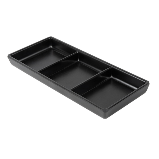 [220.13] RECIPIENTES 3 COMPARTIMENTOS 'ASAMI WARE' 19,8x8,8x2,5 CM NEGRO MELAMINA (15 UNID.)