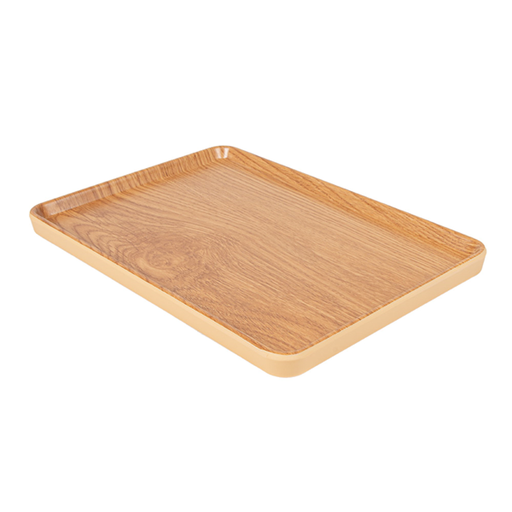 [263.40] Bandejas Rectangulares 'Asami Ware' 28,5X20X2 Cm Símil Madera Melamina (4 Unid.)