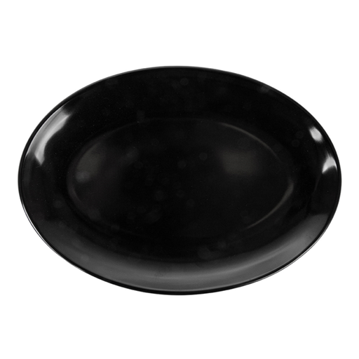 [197.24] PLATOS OVALES 'ASAMI WARE' 25,5x18 CM NEGRO MELAMINA (15 UNID.)
