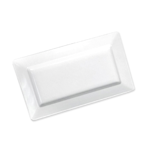 [216.94] BANDEJAS RECTANGULARES 'ASAMI WARE' 56x32x5,3 CM BLANCO MELAMINA (4 UNID.)