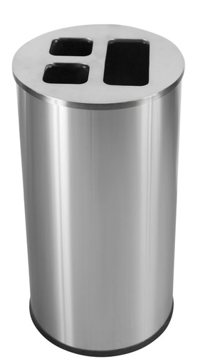 [8991081] CONTENEDOR 60L ACERO INOXIDABLE CEPILLADO 3 BANDEJAS BASURA