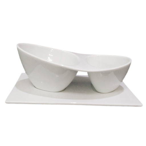 [204.45] Bases Para Recipiente 204.44 22,5X13X1,2 Cm Blanco Porcelana (6 Unid.)