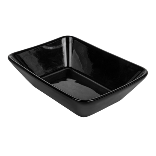 [260.65] Barquilla Para Fritos S 13,5X9,4X3,2 Cm Negro Porcelana (6 Unid.)
