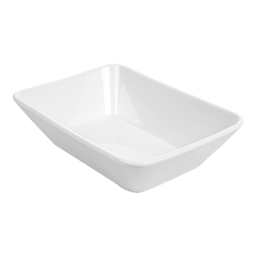 [260.58] Barquilla Para Fritos S 13,5X9,4X3,2 Cm Blanco Porcelana (6 Unid.)