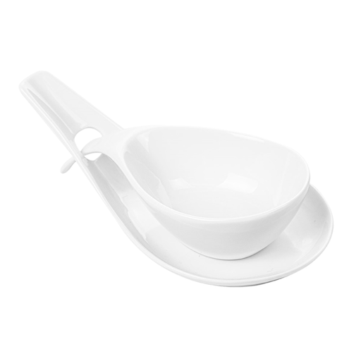[216.47] BOLES SOPA CON SALSERA 18x8,6x4,3 CM BLANCO PORCELANA (6 UNID.)