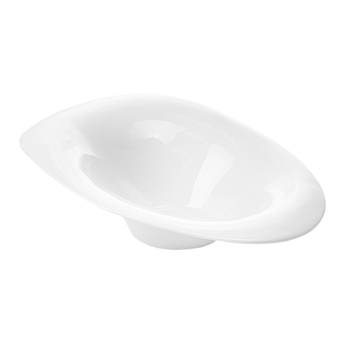[216.42] BOLES IRREGULARES 30x25x9 CM BLANCO PORCELANA (4 UNID.)